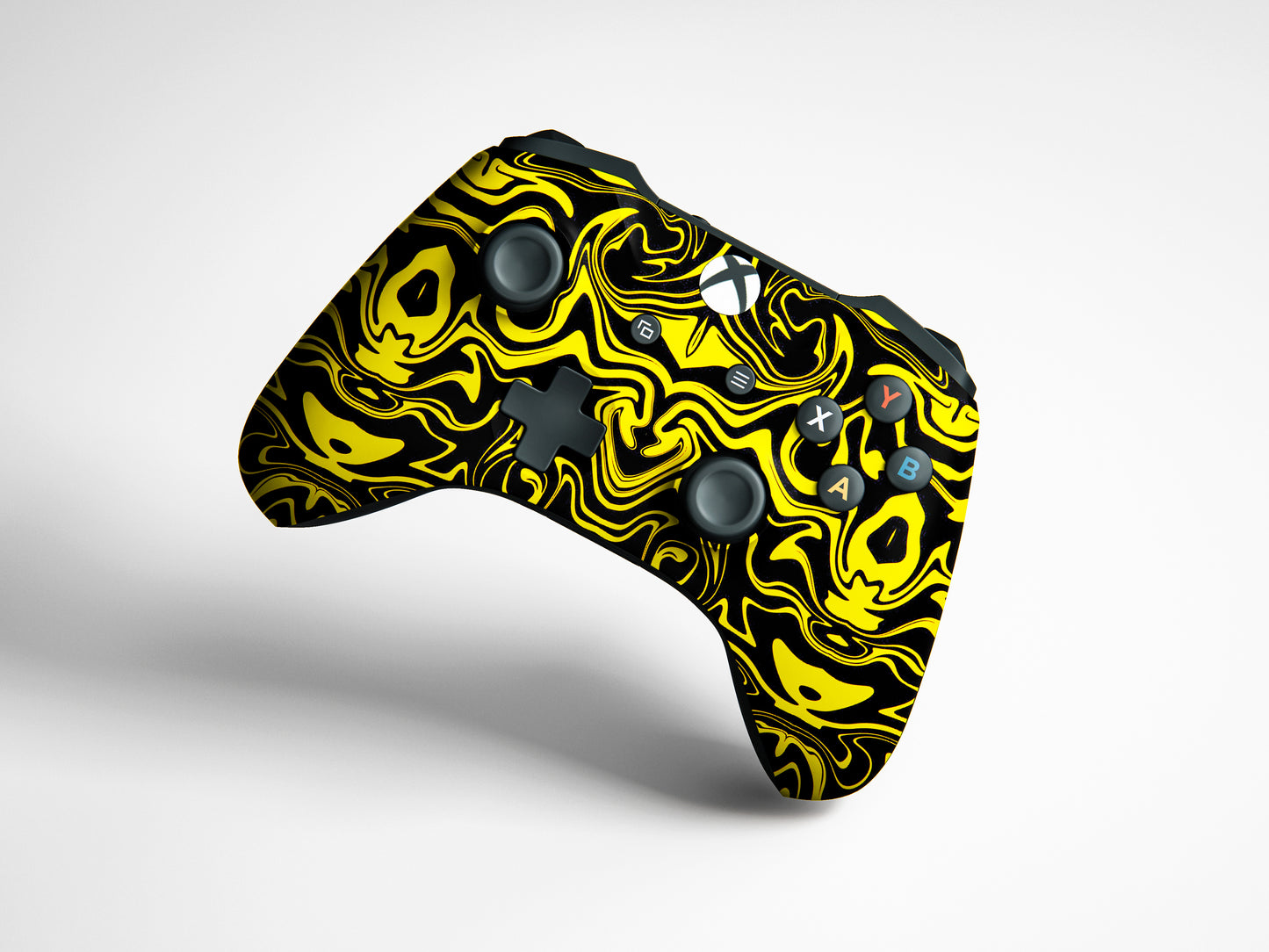 Xbox Series X Yellow And Black Abstract Liquid Matte Finish Skin