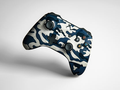 Navy Blue Camouflage Matte Finish Controller Skin