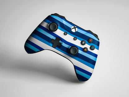 Stylish Blue Abstract Colour Lines Matte Finish Controller Skin