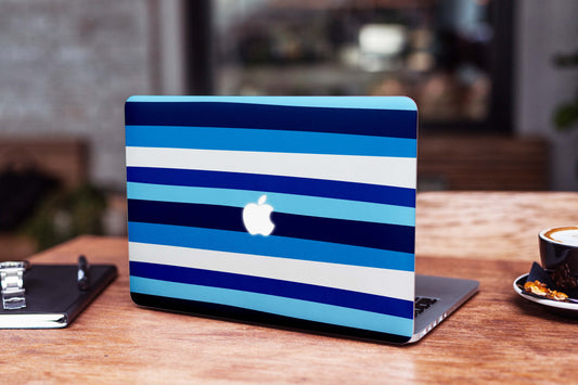 Stylish Blue Abstract Colour Lines Matte Finish Latest Laptop Skin