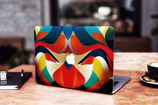 Blue And Orange Paint Design Matte Finish Latest Laptop Skin