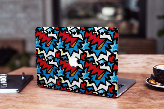 Funky Zig Zag Red And Blue Matte Finish Latest Laptop Skin