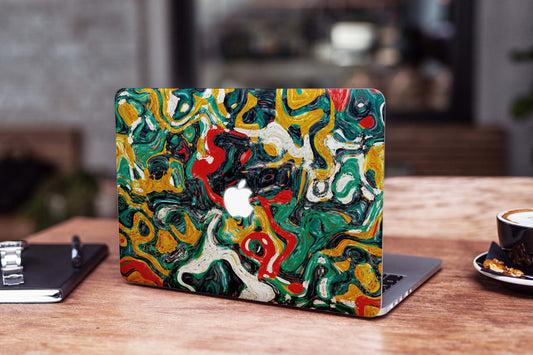 Colurful Liquid Paint Matte Finish Latest Laptop Skin