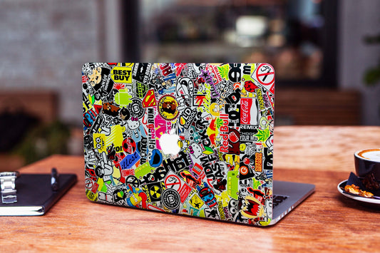 Sticker Bomb Graffiti Matte Textured Laptop Skin