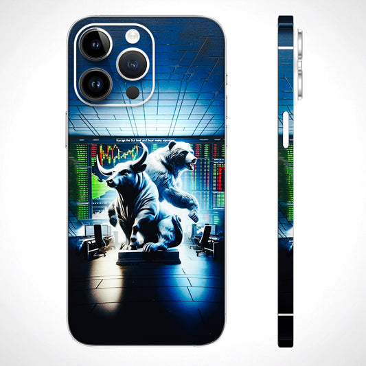 Stock Market Sensex Bear vs Bulls 3D Textured Phone Skin