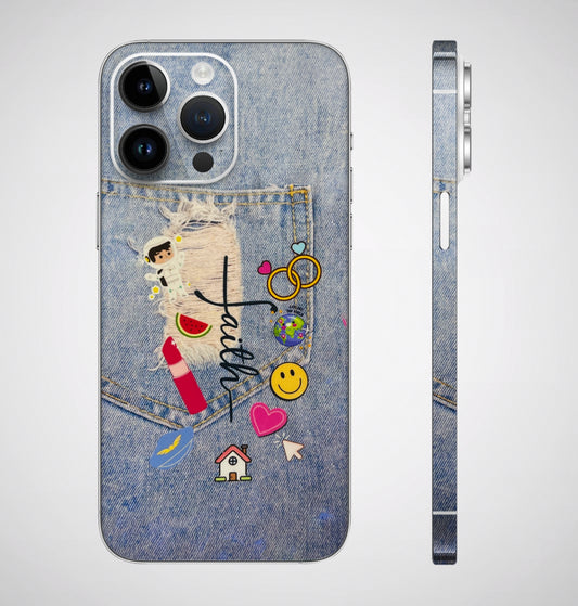 Denim Jeans Pocket 3D Embossed Phone Skin