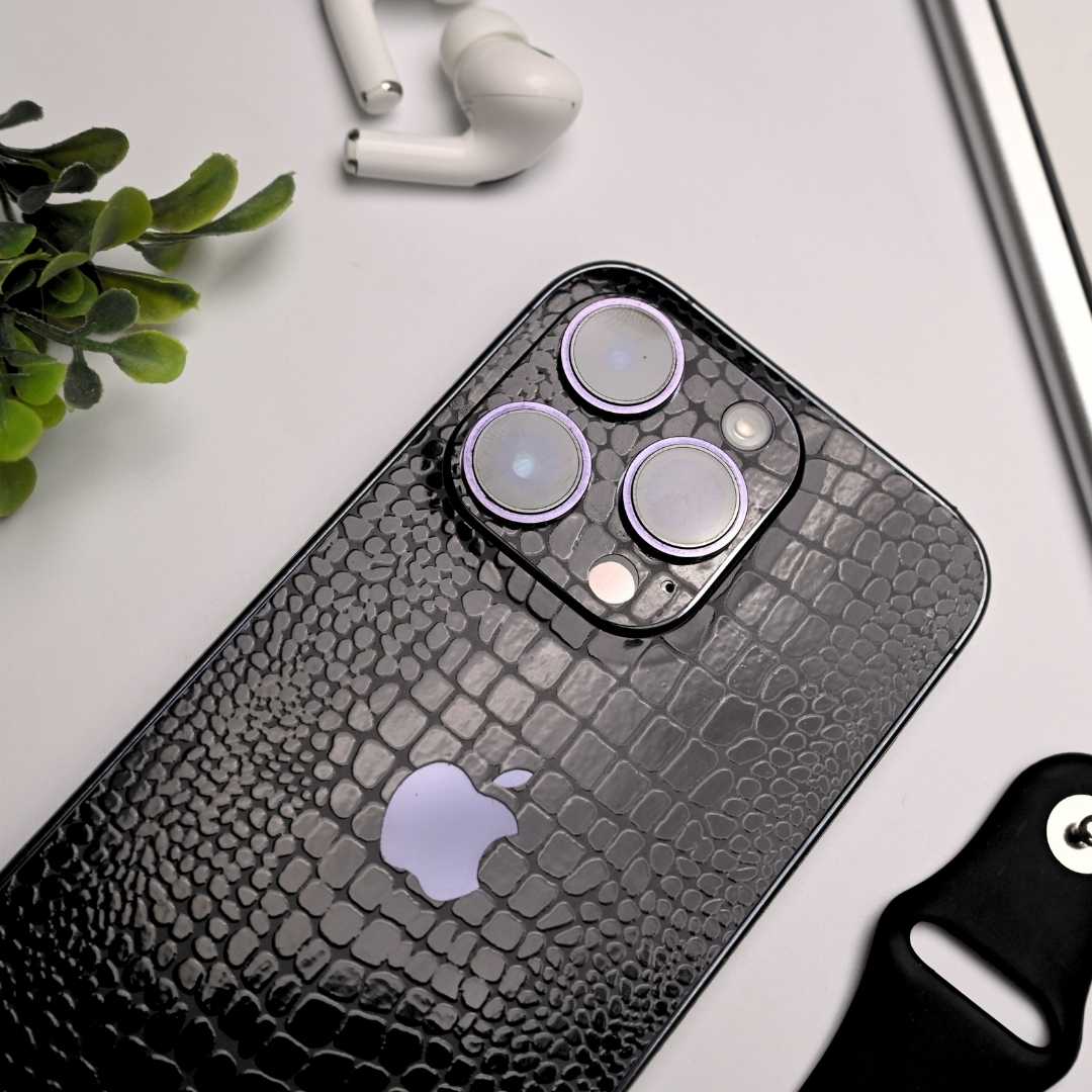 Snake Leather Black 3D Textured Phone Skin