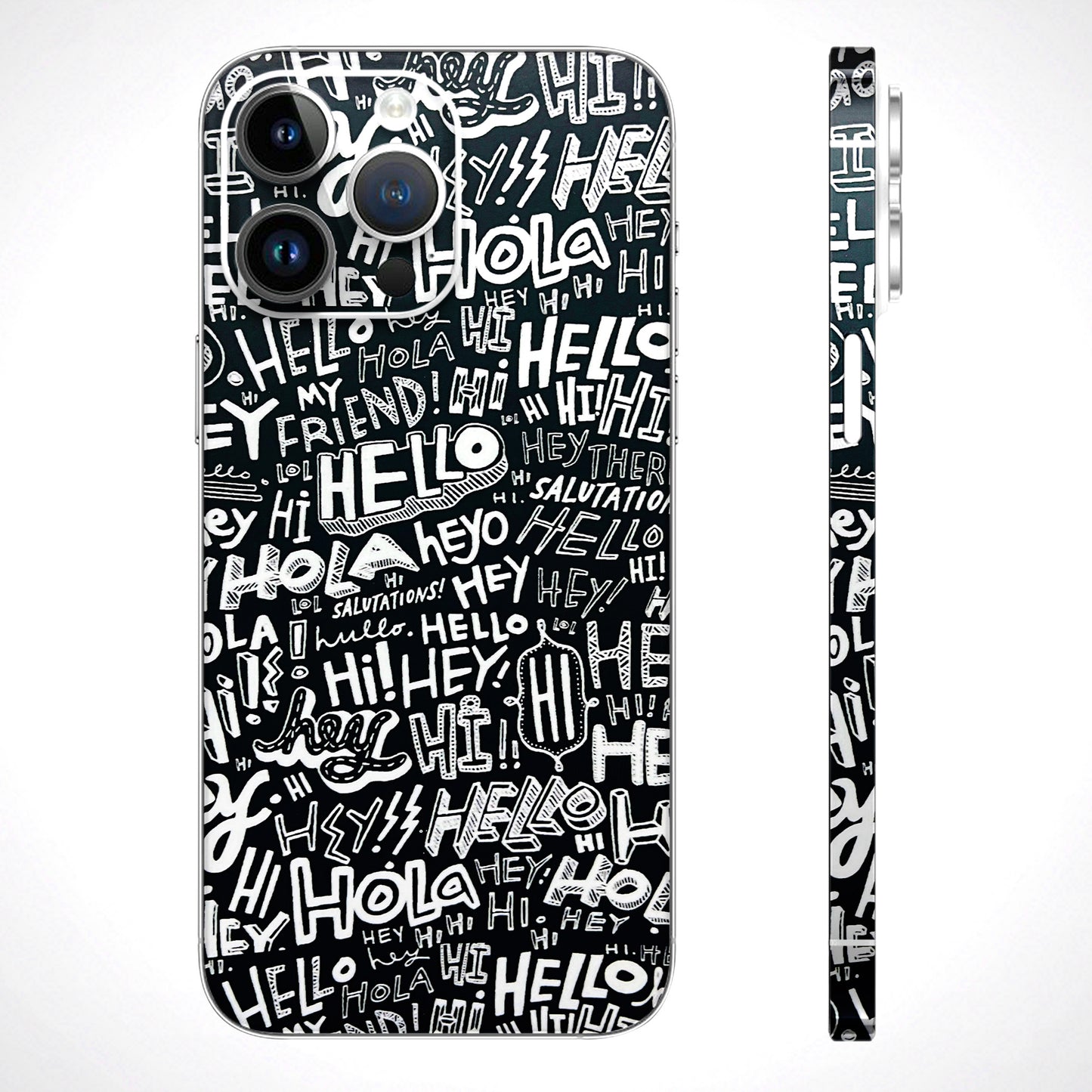 Hi Hello Doodles Matte Finish Phone Skin