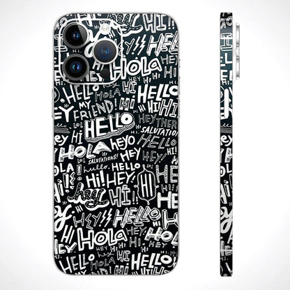 Hi Hello Doodles Matte Finish Phone Skin