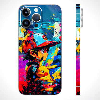 Ash & Pikachu Matte Finish Phone Skin