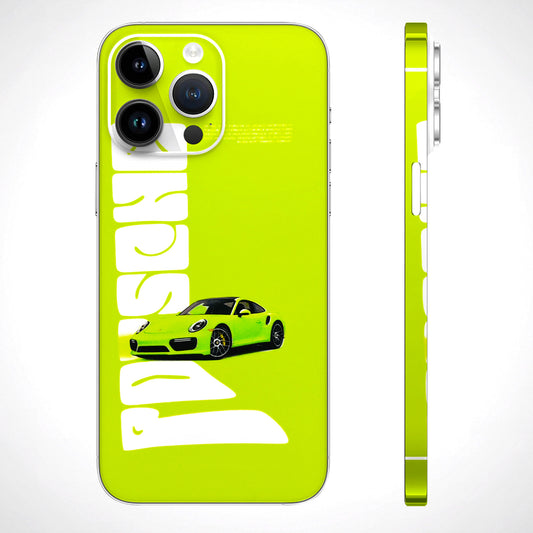 Lime Green Porche 3D Textured Phone Skin