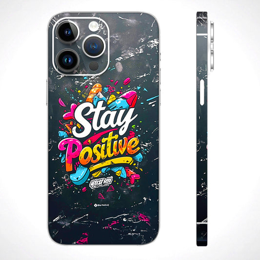 Stay Positive Black 3D Textured Phone Skin