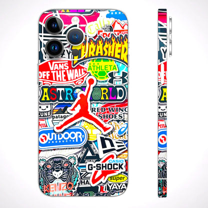 Multi Brands Sticker Graffiti 3D Textured Phone Skin