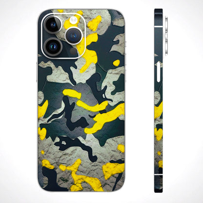 Yellow Camouflage 3D Textured Phone Skin