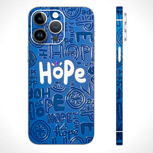 Hope Doodles Blue 3D Textured Phone Skin