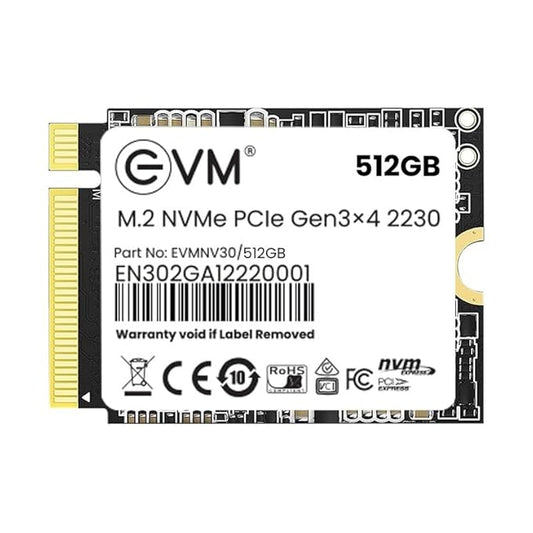 EVM 512GB M.2 NVMe (2230) Internal SSD - PCIe Gen 3x4 - Compatible With Magneto X & Pro - 5 Years Warranty