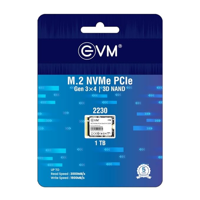 EVM 1TB M.2 NVMe (2230) Internal SSD - PCIe Gen 3x4 - Compatible With Magneto X & Pro - 5 Years Warranty