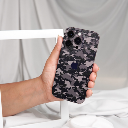 Black/Grey Camoflaunge 3D Textured Phone Skin