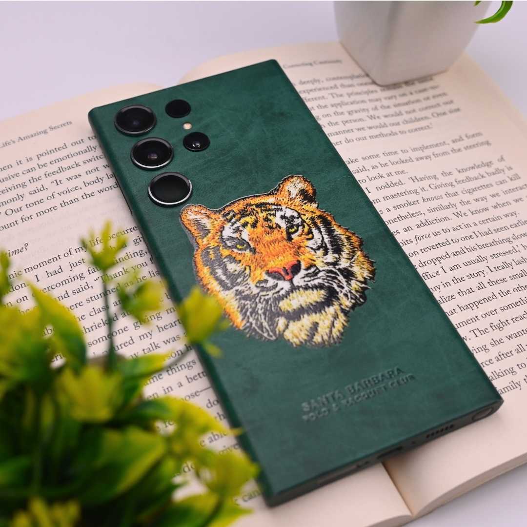 Leather Feel Tiger 3D Textured Phone Skin