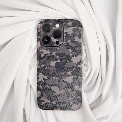 Black/Grey Camoflaunge 3D Textured Phone Skin