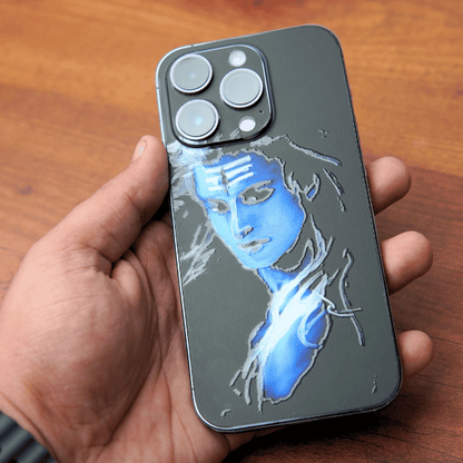 Har Har Mahadev Blue/Black 3D Textured Phone Skin
