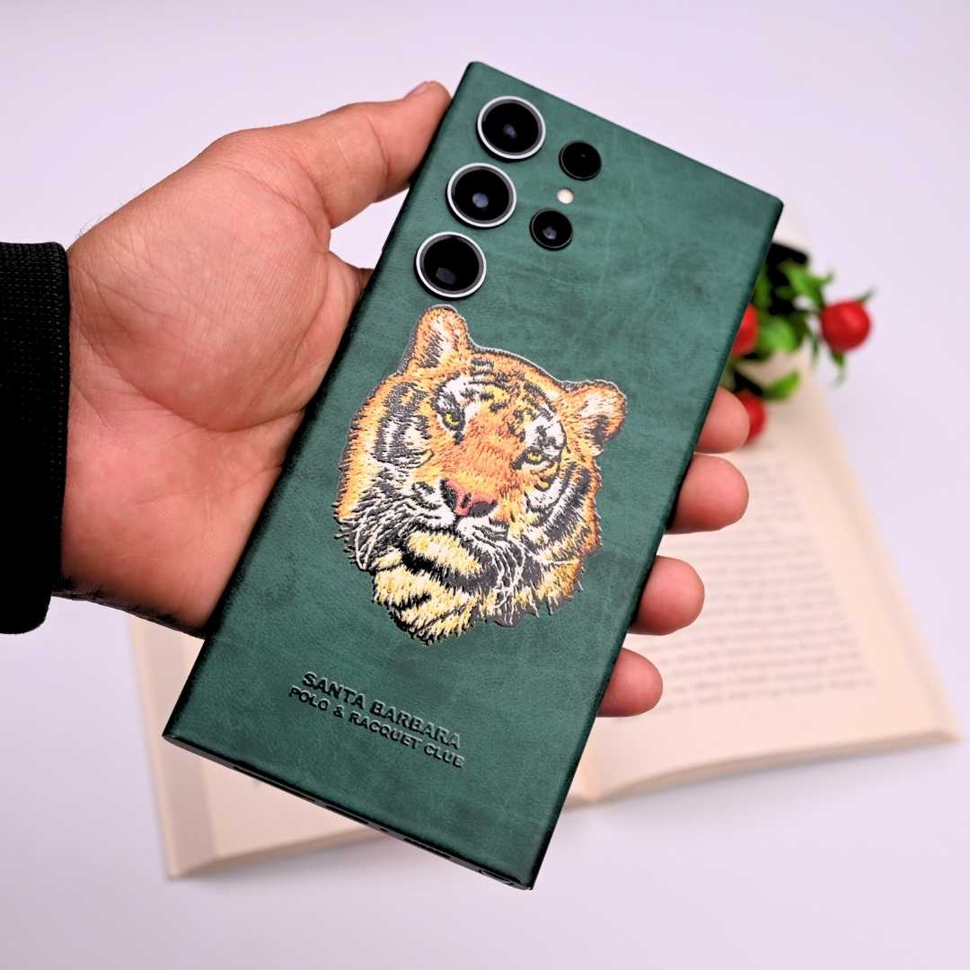Leather Feel Tiger 3D Textured Phone Skin