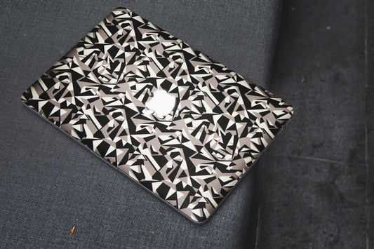 Colourfull Black And White Tiles Matte Finish Laptop Skin