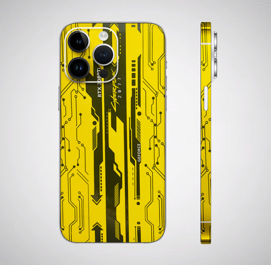 Yellow Cyberpunk 3D Embossed Phone Skin