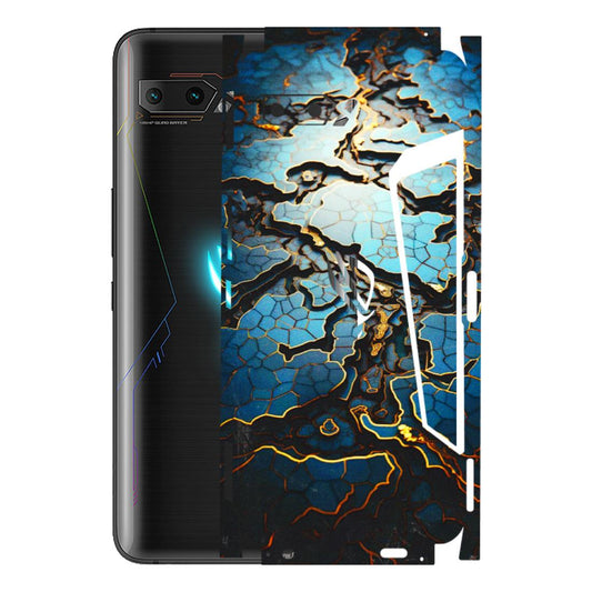 ASUS Phone Skins (All Models) - Blue Gold Abstract - 3D Embossed Finish (L-11) Asus ROG Phone 2