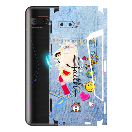 ASUS Phone Skins (All Models) - Denim Jeans Pocket - 3D Embossed Finish (L-134) Asus ROG Phone 2