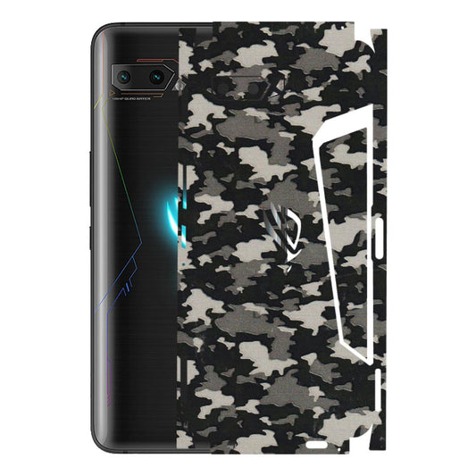 ASUS Phone Skins (All Models) - Black/Grey Camoflaunge - 3D Embossed Finish (L-142) Asus ROG Phone 2