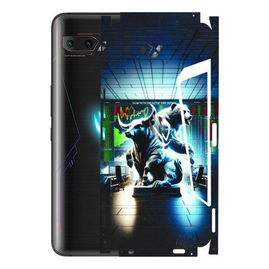 ASUS Phone Skins (All Models) - Stock Market Sensex Bear vs Bulls - 3D Embossed Finish (L-15) Asus ROG Phone 2