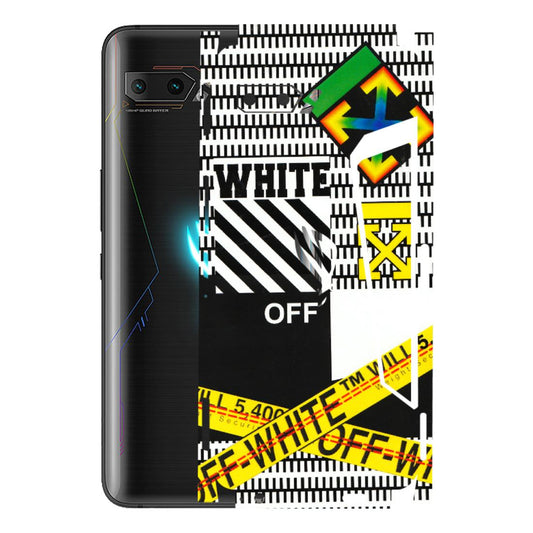 ASUS Phone Skins (All Models) - White Off Abstract - 3D Embossed Finish (L-172) Asus ROG Phone 2