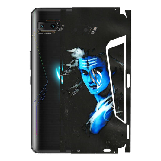 ASUS Phone Skins (All Models) - Har Har Mahadev Blue/Black - 3D Embossed Finish (L-185) Asus ROG Phone 2