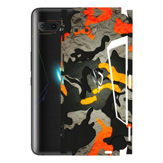 ASUS Phone Skins (All Models) - Orange Camouflage - 3D Embossed Finish (L-204) Asus ROG Phone 2