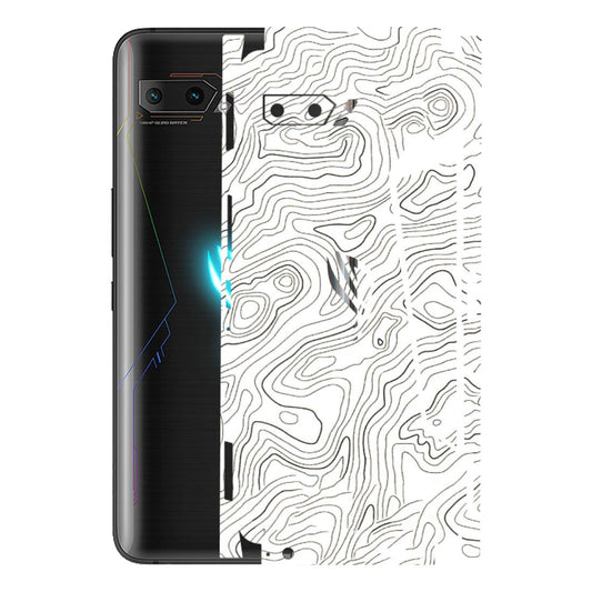 ASUS Phone Skins (All Models) - White Black Swirls - 3D Embossed Finish (L-219) Asus ROG Phone 2