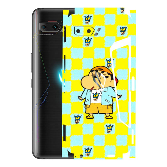 ASUS Phone Skins (All Models) - Yellow Blue Shinchan Cute - 3D Embossed Finish (L-221) Asus ROG Phone 2