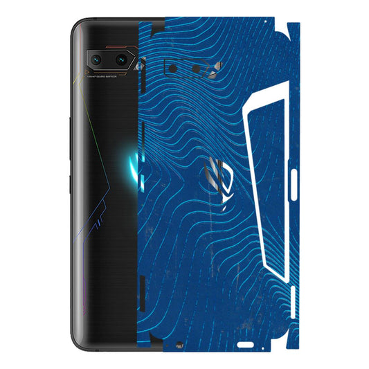 ASUS Phone Skins (All Models) - Abstract Blue Line Map - 3D Embossed Finish (L-272) Asus ROG Phone 2