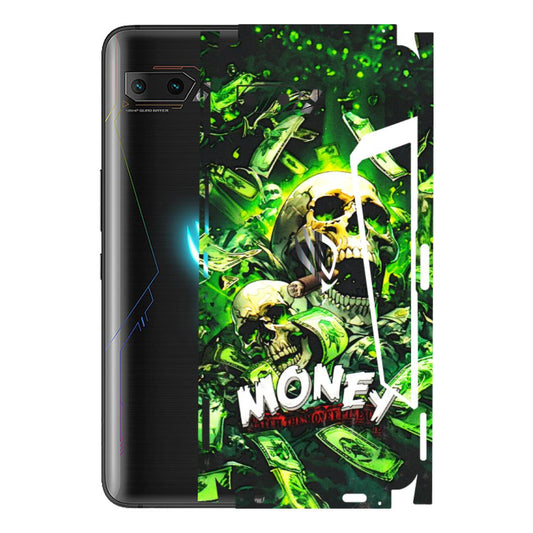 ASUS Phone Skins (All Models) - Skull Money - 3D Embossed Finish (L-303) Asus ROG Phone 2