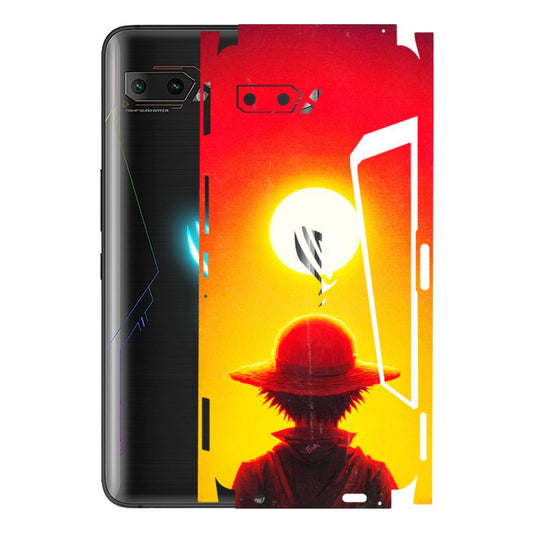 ASUS Phone Skins (All Models) - Cool Sunset With Monkey D.Luffy Anime - 3D Embossed Finish (L-329) Asus ROG Phone 2
