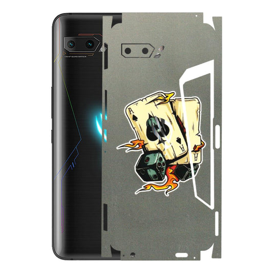ASUS Phone Skins (All Models) - Grey Cards Of Ace - 3D Embossed Finish (L-77) Asus ROG Phone 2