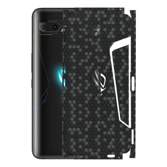 ASUS Phone Skins (All Models) - Black Grey Honeycomb Sober - 3D Embossed Finish (L-85) Asus ROG Phone 2