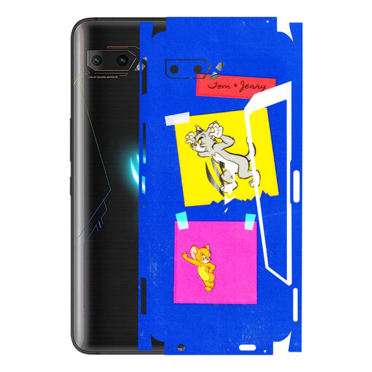 ASUS Phone Skins (All Models) - Tom N Jerry Sticky Notes - 3D Embossed Finish (L-88) Asus ROG Phone 2