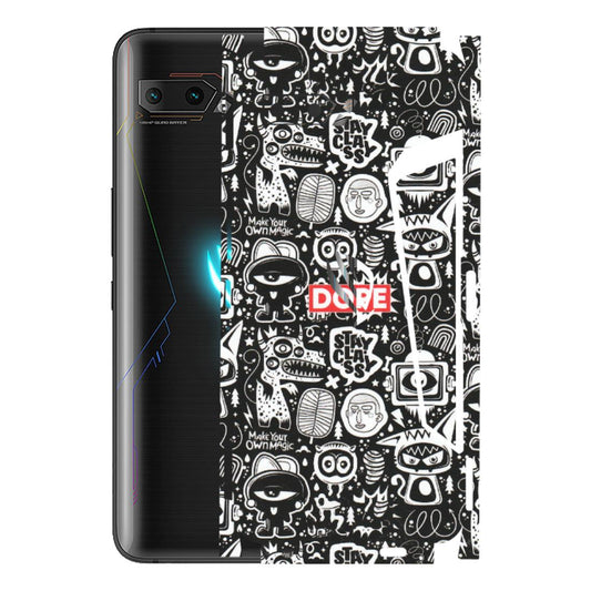 ASUS Phone Skins (All Models) - Dope Stay Classy Black Doodles - Matte Finish (M-126) Asus ROG Phone 2