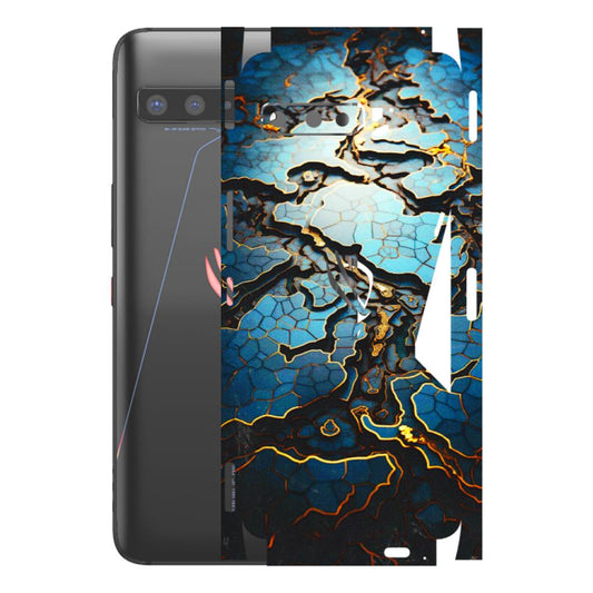 ASUS Phone Skins (All Models) - Blue Gold Abstract - 3D Embossed Finish (L-11) Asus ROG Phone 3