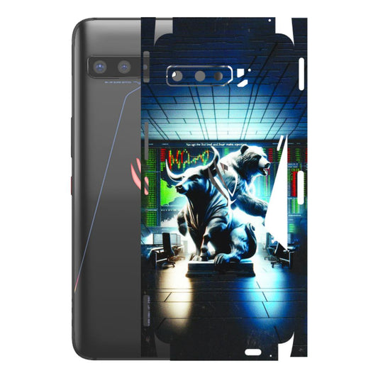 ASUS Phone Skins (All Models) - Stock Market Sensex Bear vs Bulls - 3D Embossed Finish (L-15) Asus ROG Phone 3