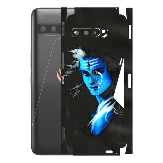 ASUS Phone Skins (All Models) - Har Har Mahadev Blue/Black - 3D Embossed Finish (L-185) Asus ROG Phone 3