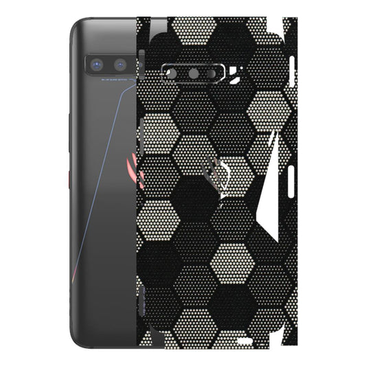 ASUS Phone Skins (All Models) - Black & White Dotted Honeycomb Texture - 3D Embossed Finish (L-202) Asus ROG Phone 3