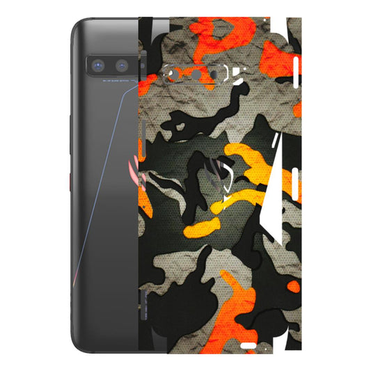 ASUS Phone Skins (All Models) - Orange Camouflage - 3D Embossed Finish (L-204) Asus ROG Phone 3