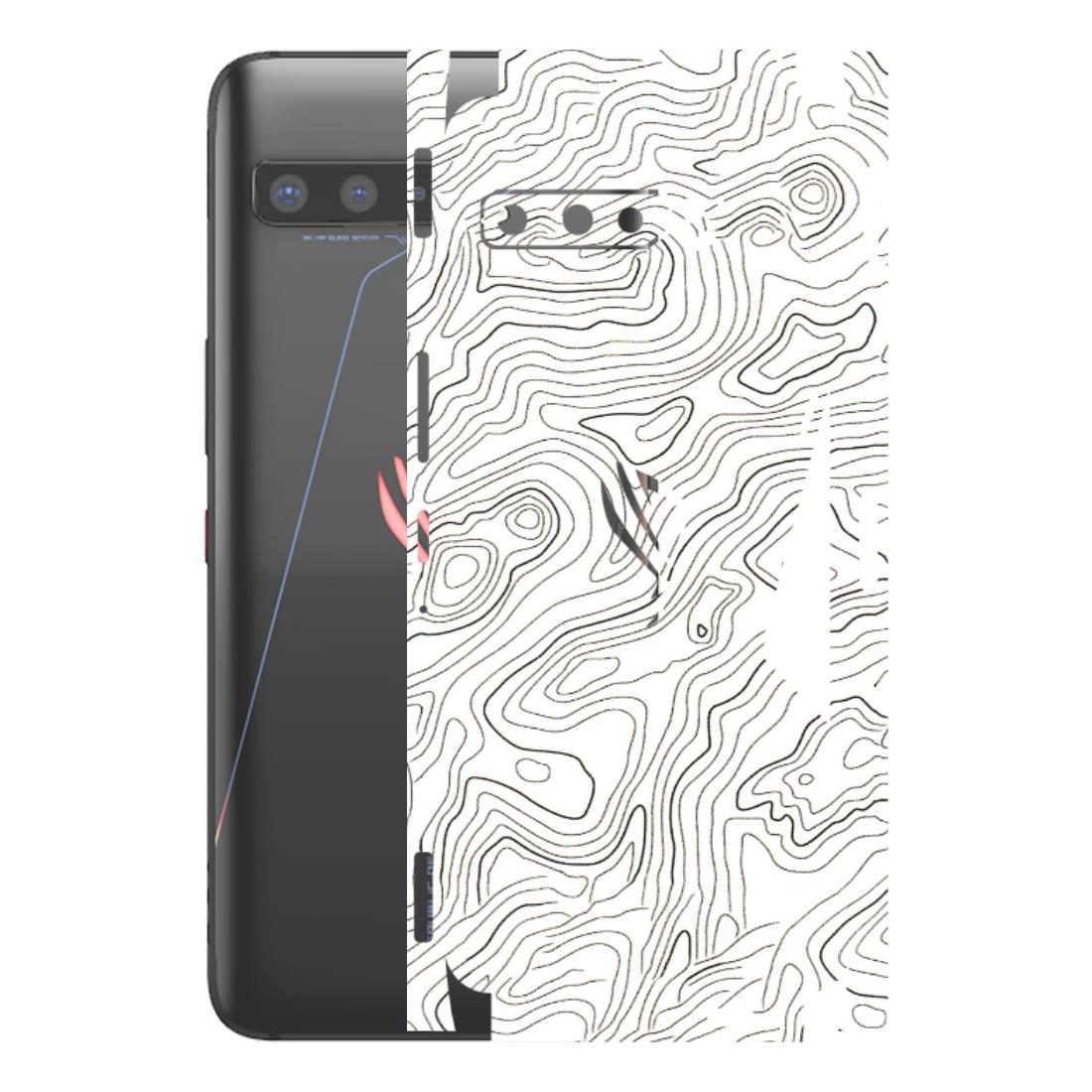 ASUS Phone Skins (All Models) - White Black Swirls - 3D Embossed Finish (L-219) Asus ROG Phone 3